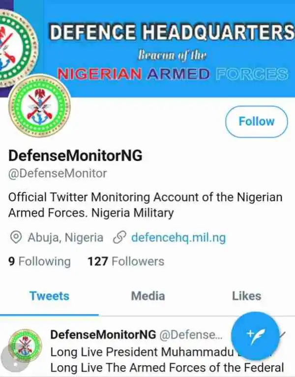 Fake "Defense" Headquarters Twitter Account Annoys Nigerians